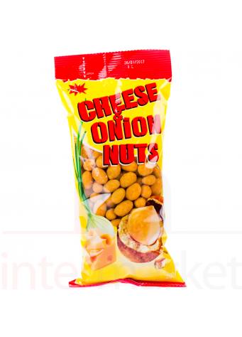 Riešutai žemės traškioje luobelėje CHEESE & ONION NUTS 200g